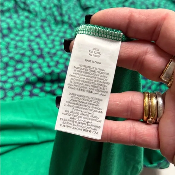 Boden NWT Green and Navy Polka Dot Dress Size 14R - Picture 11 of 12